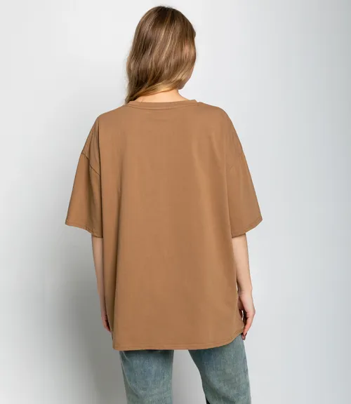 Футболка #КТ308230, тёмно-бежевый