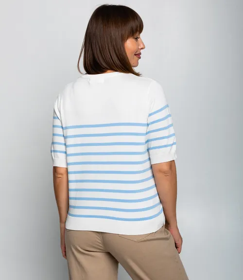 Футболка #ОКТ185002, голубой, белый