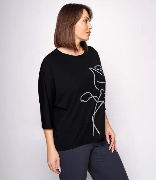 Футболка #КТ26017, чёрный