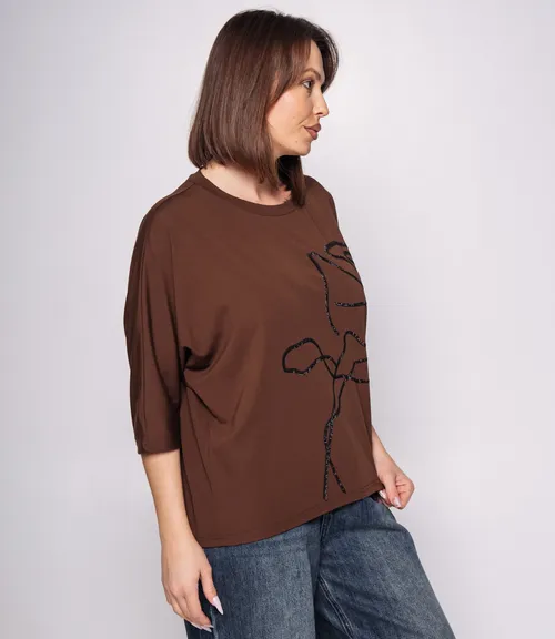 Футболка #КТ26017, шоколадный