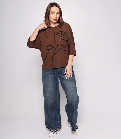 Футболка #КТ26017, шоколадный