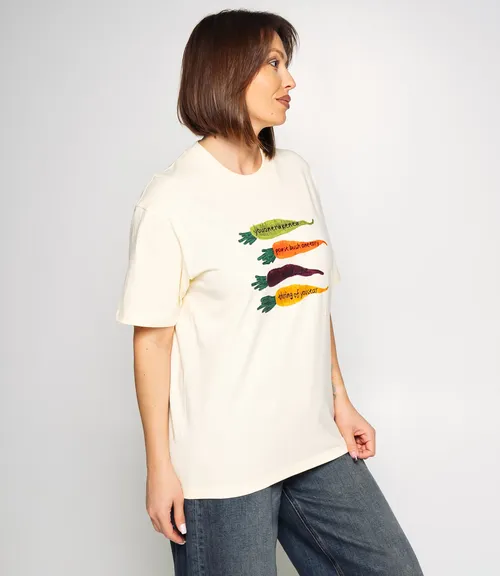 Футболка #КТ2550, кремовый