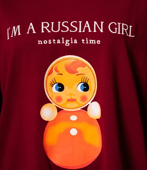 Футболка #КТ308235, бордовый