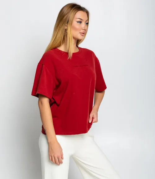 Футболка #КТ8037, тёмно-красный