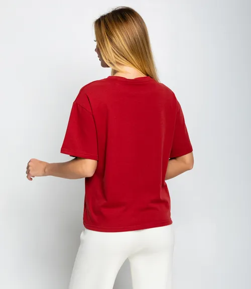 Футболка #КТ8037, тёмно-красный