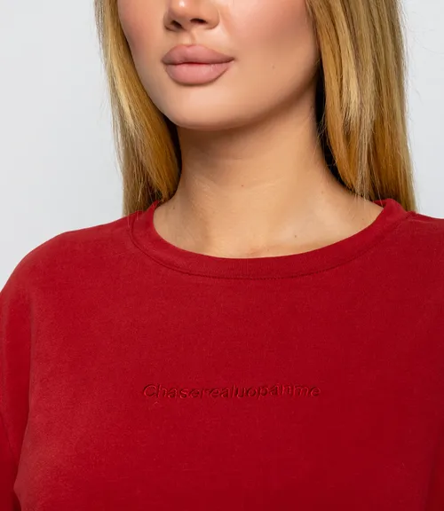 Футболка #КТ8037, тёмно-красный