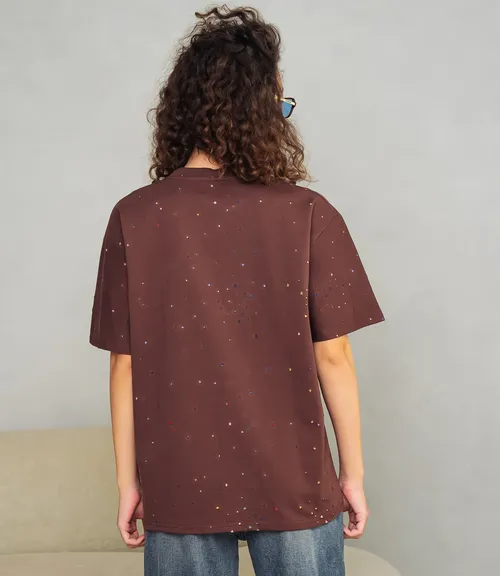 Футболка #КТ881002, шоколадный