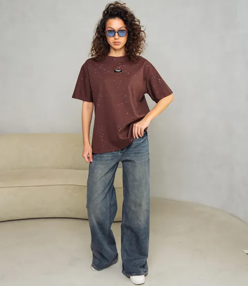 Футболка #КТ881002, шоколадный