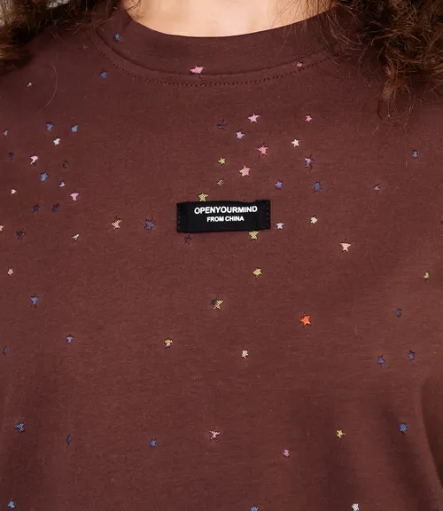 Футболка #КТ881002, шоколадный