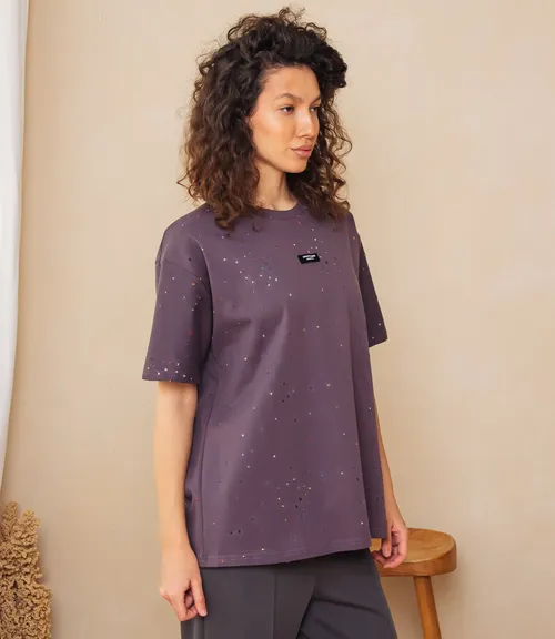 Футболка #КТ881002, фиолетовый