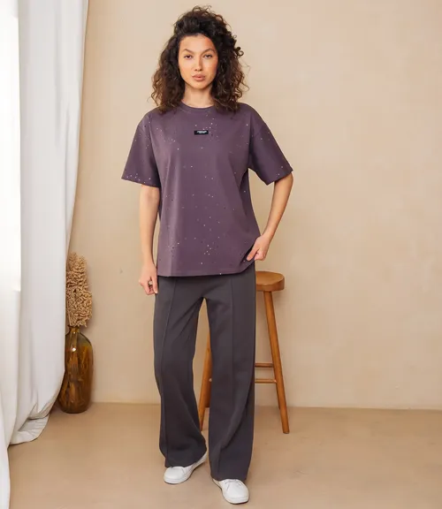 Футболка #КТ881002, фиолетовый