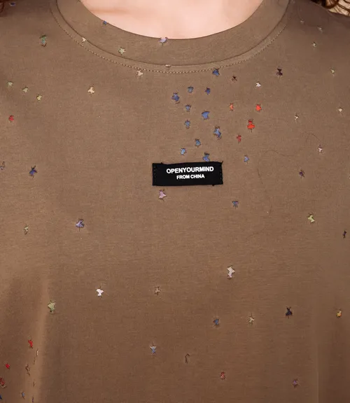 Футболка #КТ881002, хаки