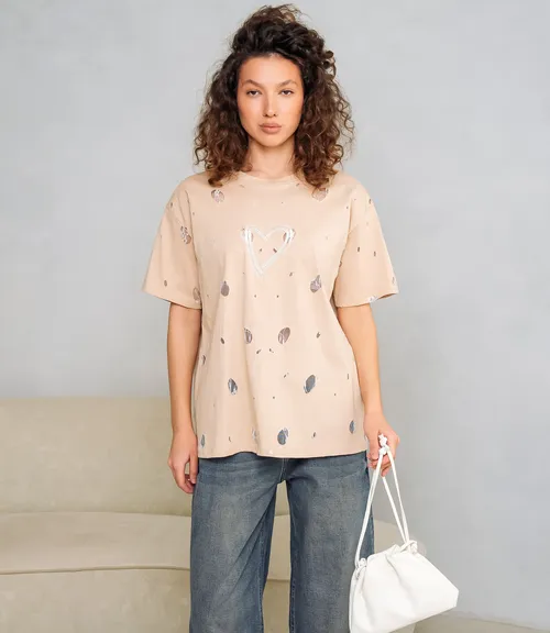 Футболка #КТ881001, бежевый