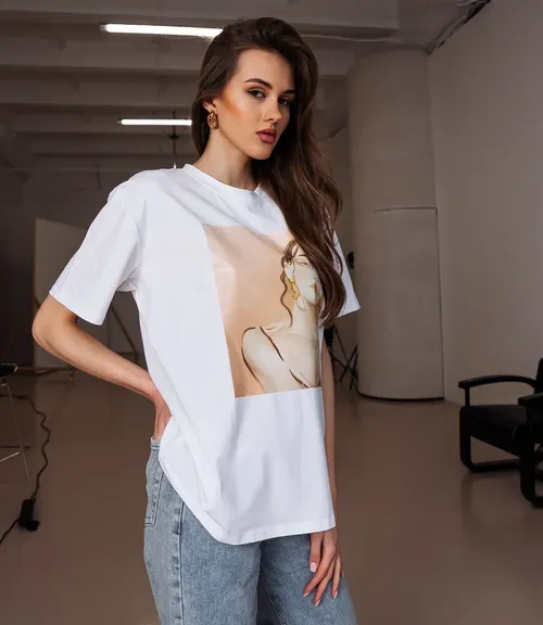 Футболка #КТ871, белый