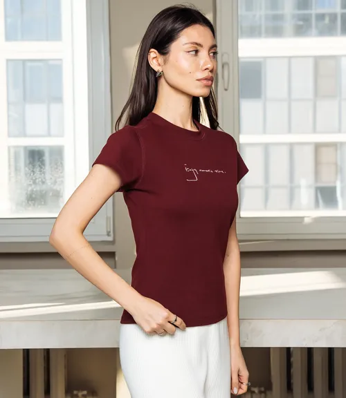 Футболка #КТ6217 (1), бордовый