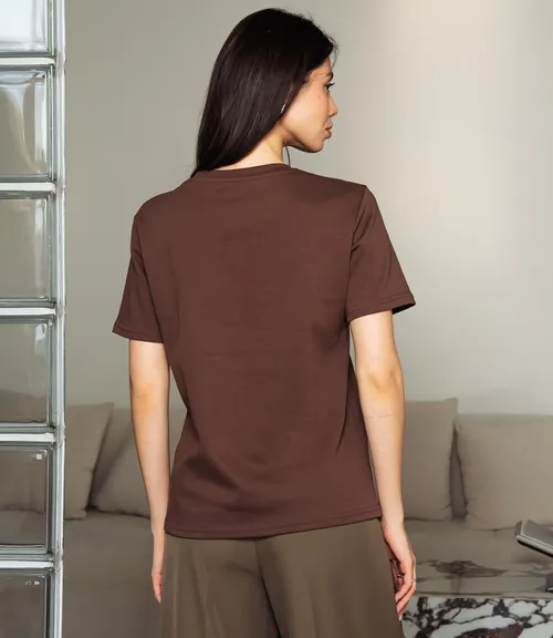 Футболка #КТ30815, шоколадный