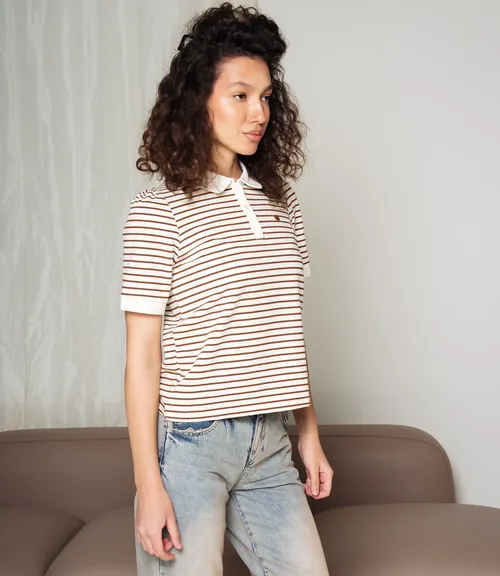 Футболка #КТ1002 (3), коричневый, молочный