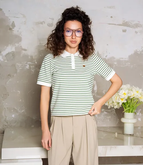 Футболка #КТ1002 (3), зелёный, молочный