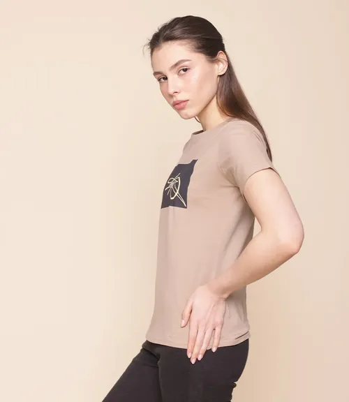 Футболка #8560, коричневый - фото 2
