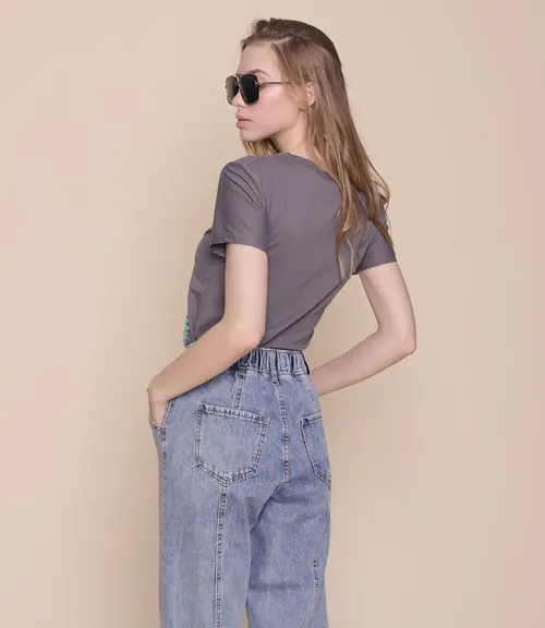 Футболка #908*****, серый - фото 4