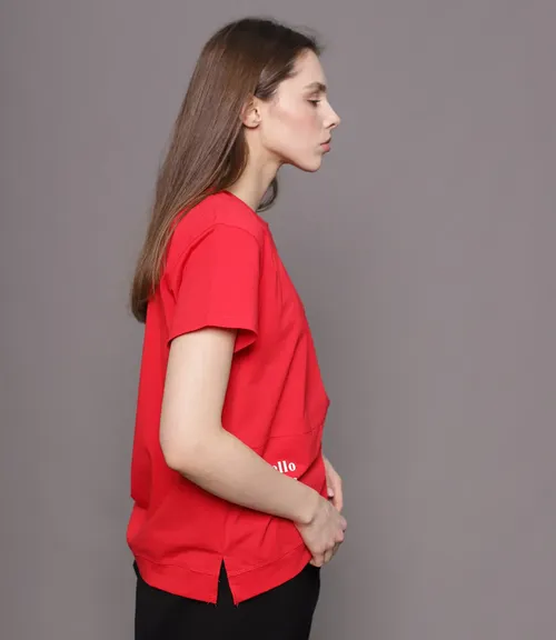 Футболка #В27, красный - фото 3