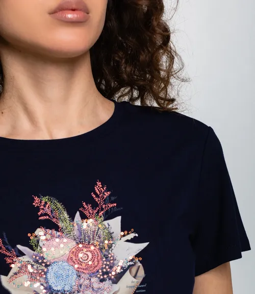 Футболка #КТ511 (5), тёмно-синий