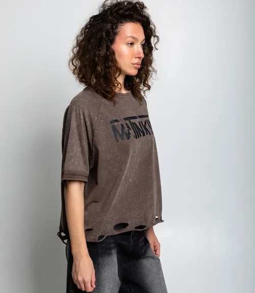 Футболка #КТ01537, коричневый