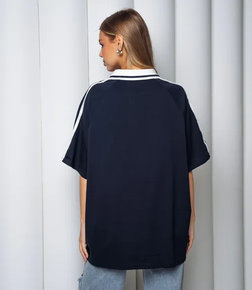 Футболка #КТ1716, тёмно-синий