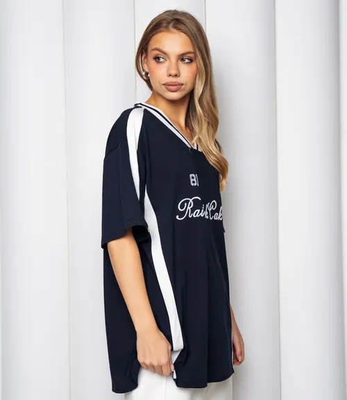 Футболка #КТ1715, тёмно-синий