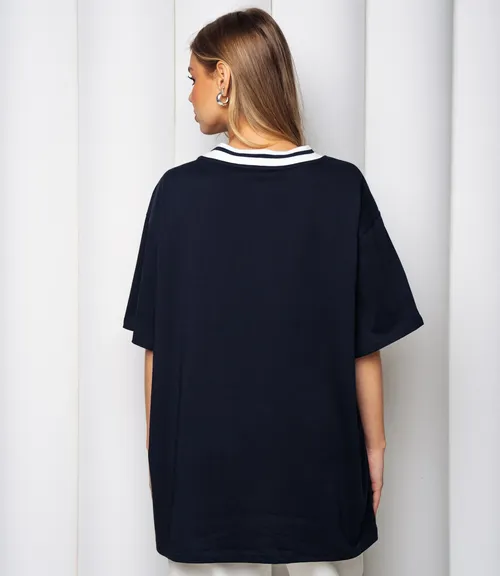 Футболка #КТ1715, тёмно-синий