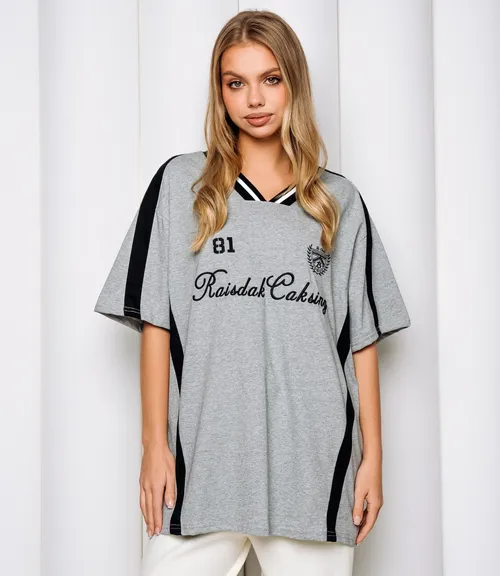 Футболка #КТ1715, серый меланж