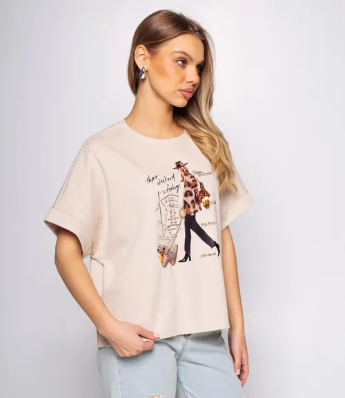 Футболка #КТ1907 (1), бежевый