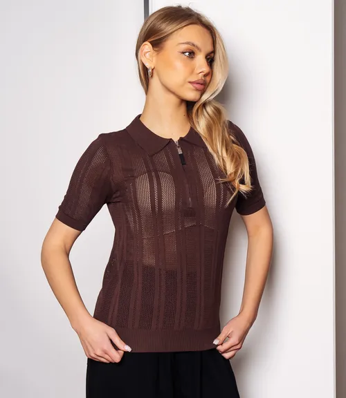 Футболка #КТ8209, шоколадный