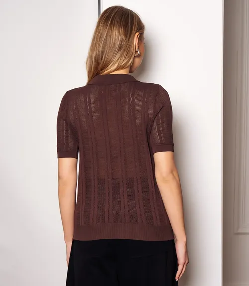 Футболка #КТ8209, шоколадный