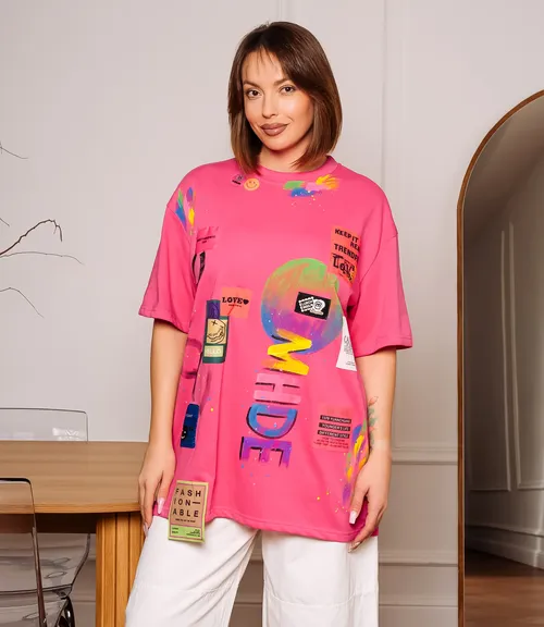 Футболка #КТ8290, фуксия