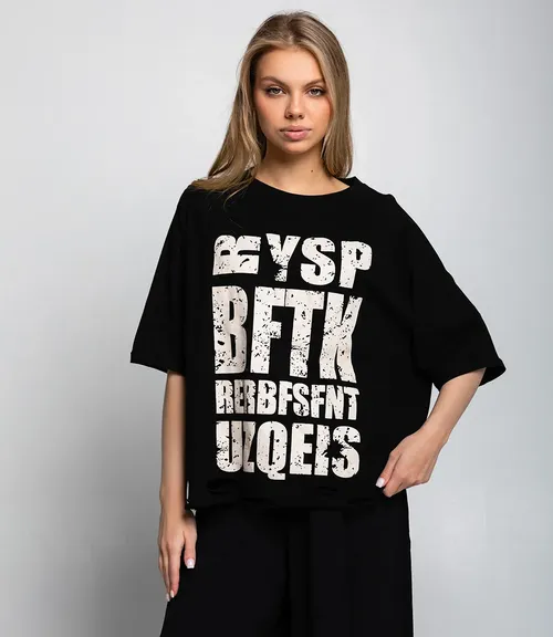 Футболка #КТ1582, чёрный