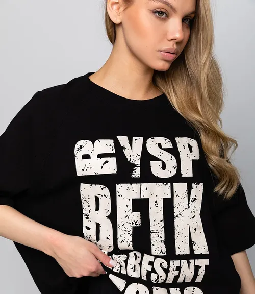 Футболка #КТ1582, чёрный