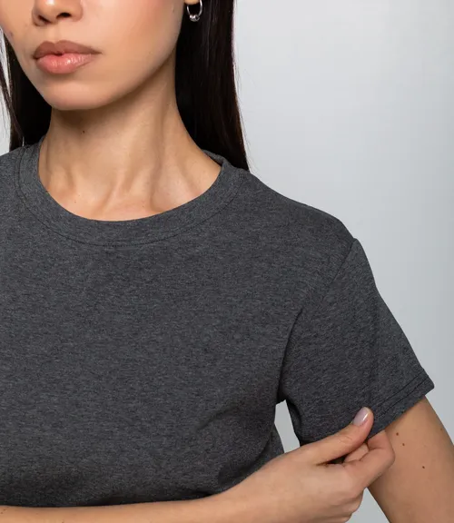 Футболка #КТ250361, тёмно-серый меланж