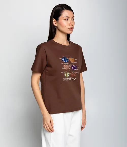 Футболка #КТ30813, шоколадный