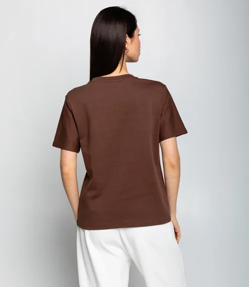 Футболка #КТ30813, шоколадный