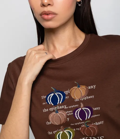 Футболка #КТ30813, шоколадный