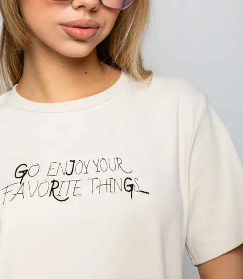 Футболка #КТ6117, светло-бежевый