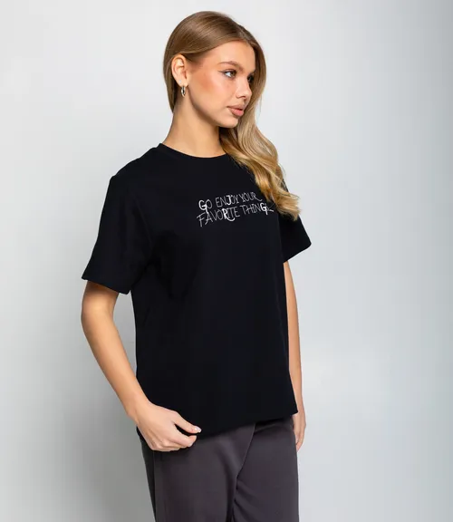 Футболка #КТ6117, чёрный