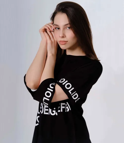 Футболка #КТ22010, чёрный - фото 5