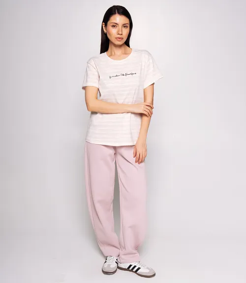 Футболка #КТ9102 (1), розовый, белый