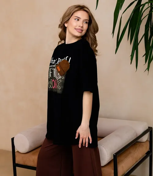Футболка #КТ25-52, чёрный