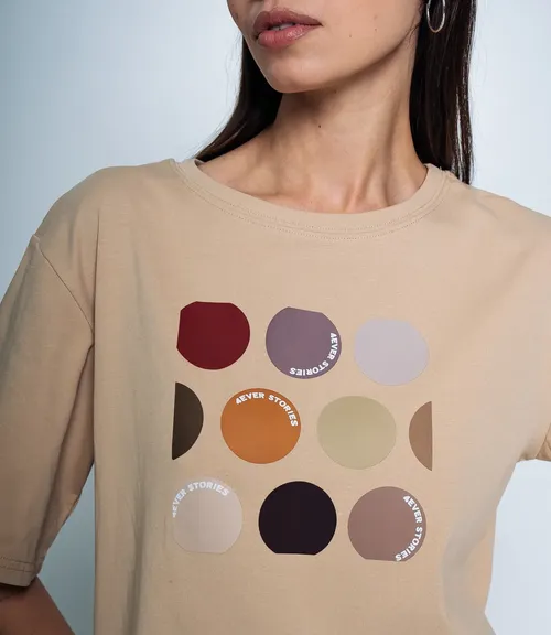 Футболка #КТ6239, бежевый