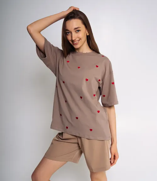 Футболка #БШ2228, капучино