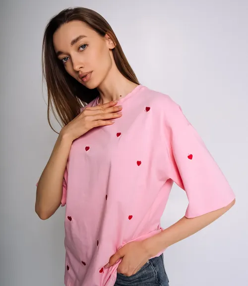 Футболка #БШ2228, розовый