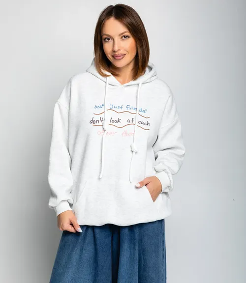 Худи #КТ3629, светло-серый меланж